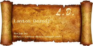 Lantos Dezső névjegykártya